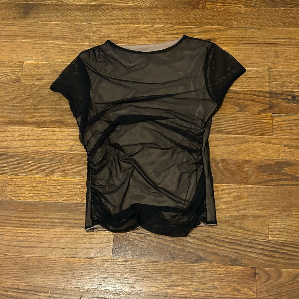Sheer Black Mesh Top
